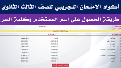 صورة خطوات الحصول على كود الامتحان التجريبي لطلاب الصف الثالث الثانوي مايو 2021