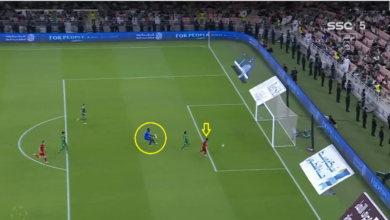 صورة اللقطة التي ستتسبب في ايقاف النشاط في الدوري السعودي بسبب أغرب فرصة في تاريخ لعبة كرة القدم!