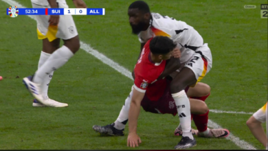 صورة المجنون روديغير يقدم أكثر لقطة هيستيرية في تاريخ اليورو جعلت الجماهير الألمانية والسويسرية تدخل في حالة ضحك مجنوون في اللقاء!