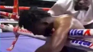 صورة وفـاة مآسـاوية لملاكم نيجيري على الحلبة!!